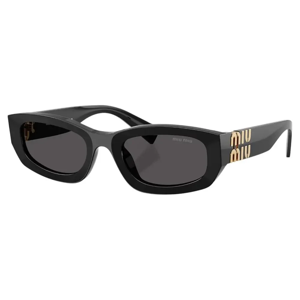 New MIU MIU Sunglasses Black Gold Square Rectangular Miu Miu Women